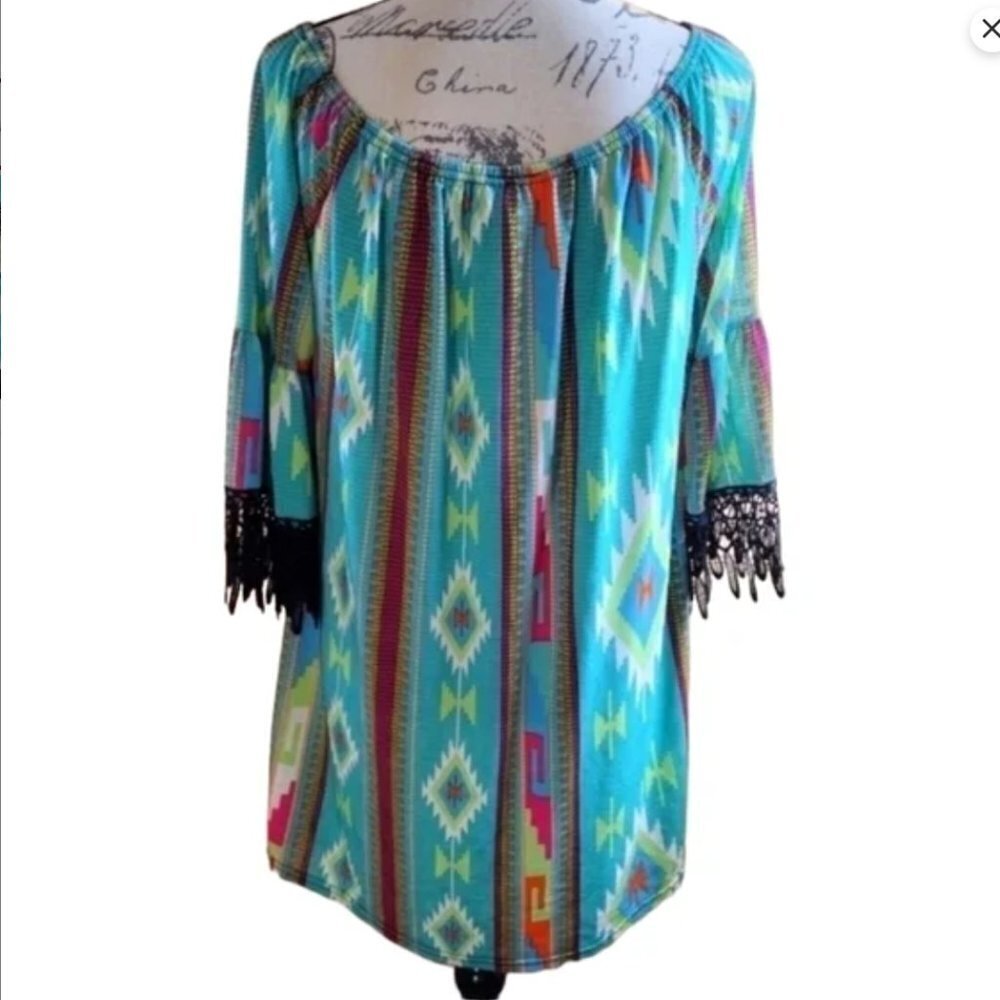 WIN Win Aztec Tunic Casual Dress - Picture 2 of 5